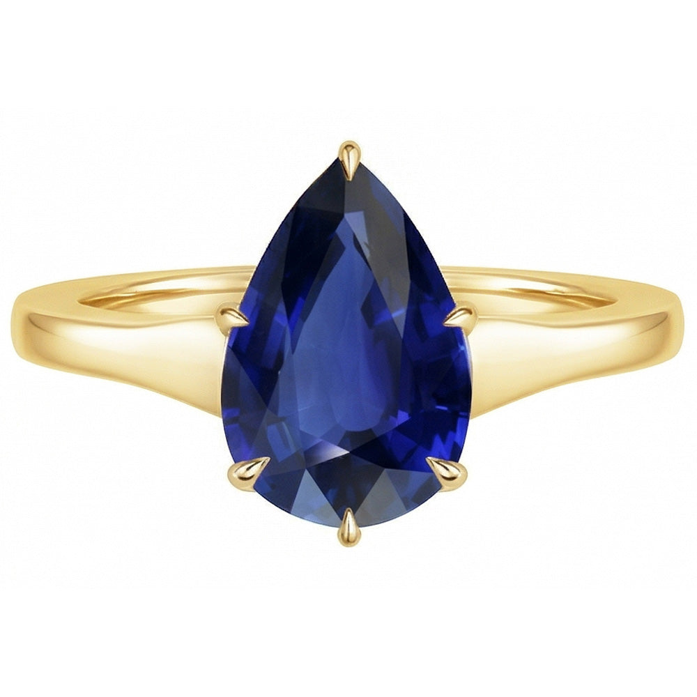 Natural Sapphire Ring 2.50ct - Yellow Gold 14K