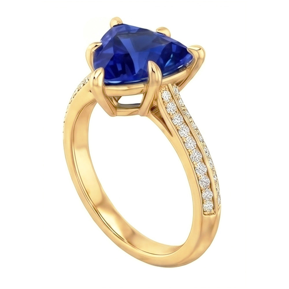 Natural Sapphire Ring 2.50ct - Yellow Gold 14K