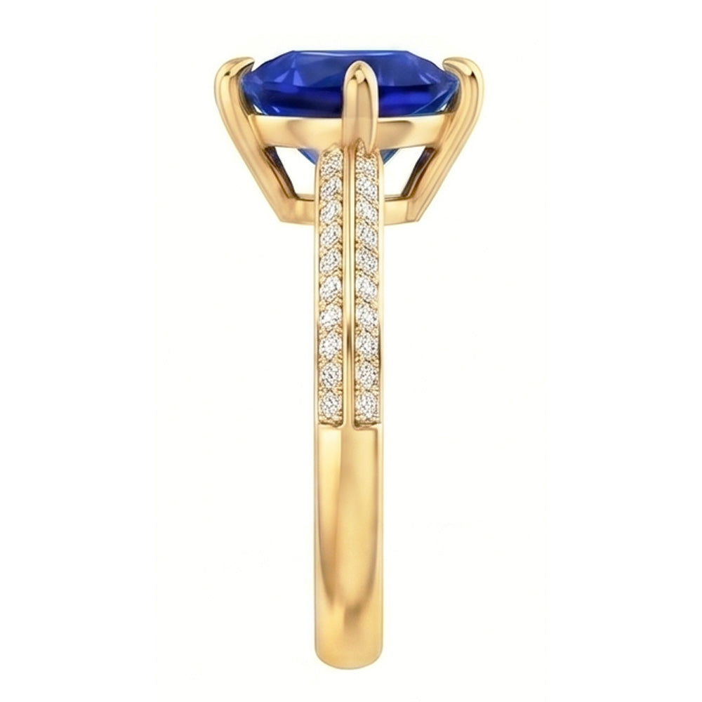 Natural Sapphire Ring 2.50ct - Yellow Gold 14K