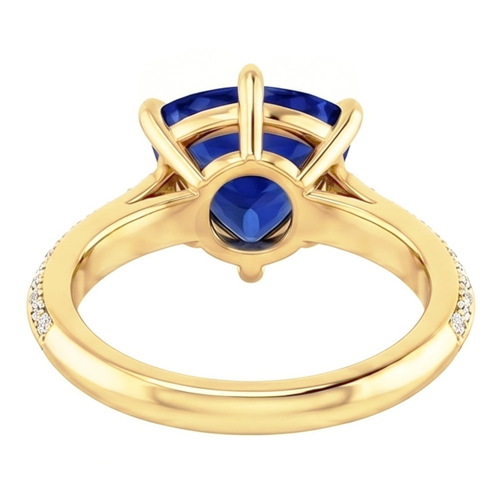 Natural Sapphire Ring 2.50ct - Yellow Gold 14K