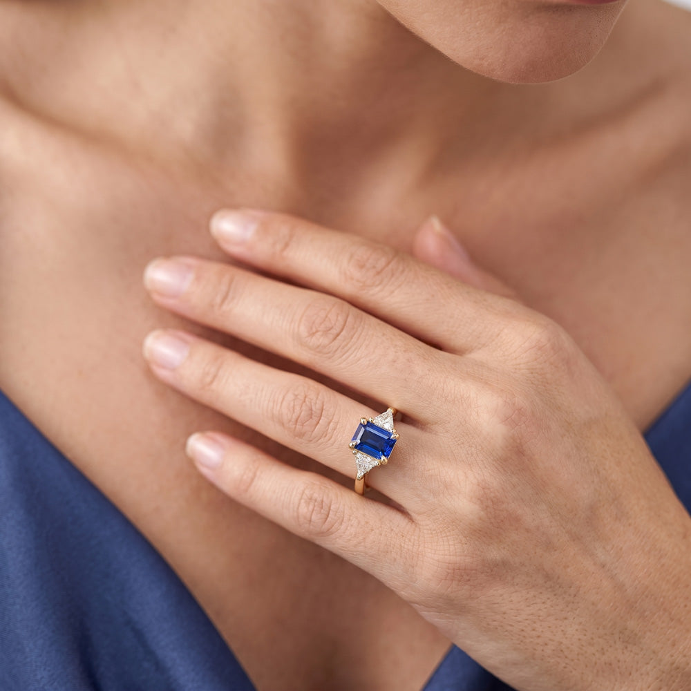 Natural Sapphire Ring 2.50ct - Yellow Gold 14K