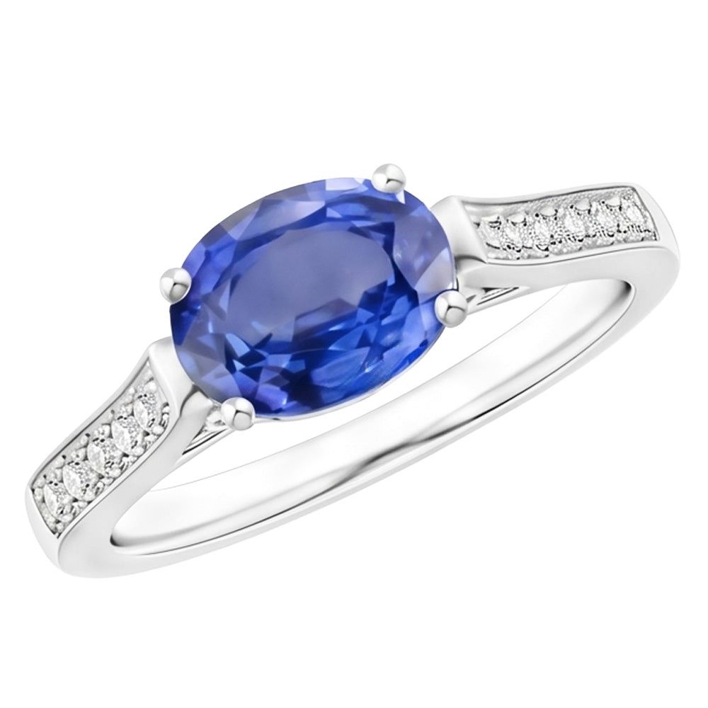 Natural Sapphire Ring 2.60ct - White Gold 14K