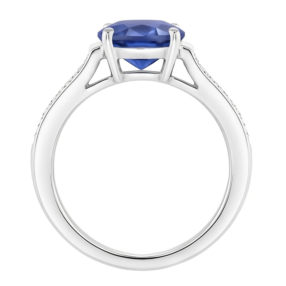 Natural Sapphire Ring 2.60ct - White Gold 14K