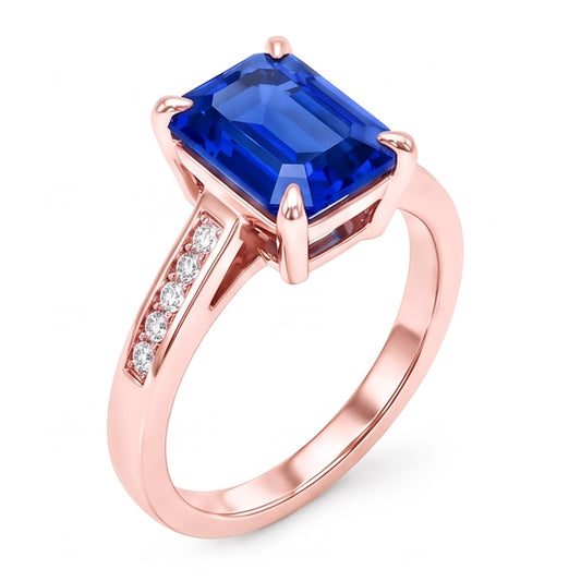Natural Sapphire Ring 2.75ct - Rose Gold 14K