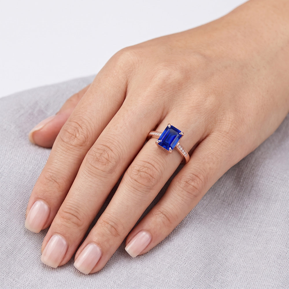 Natural Sapphire Ring 2.75ct - Rose Gold 14K