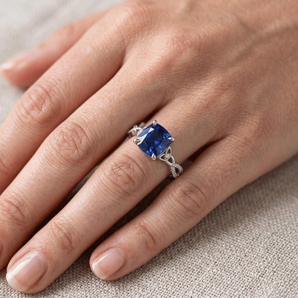 Natural Sapphire Ring 2.75ct - White Gold 14K