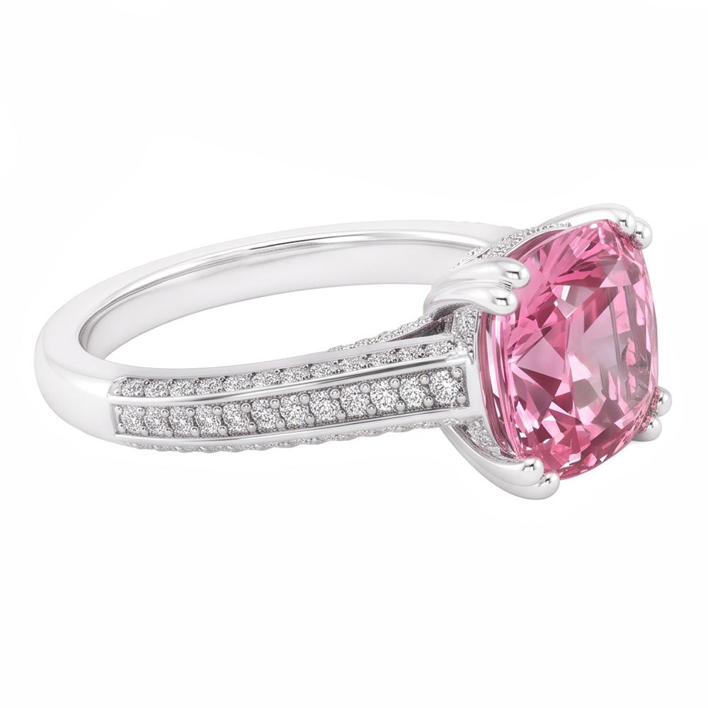 Natural Sapphire Ring 2.81ct - White Gold 14K