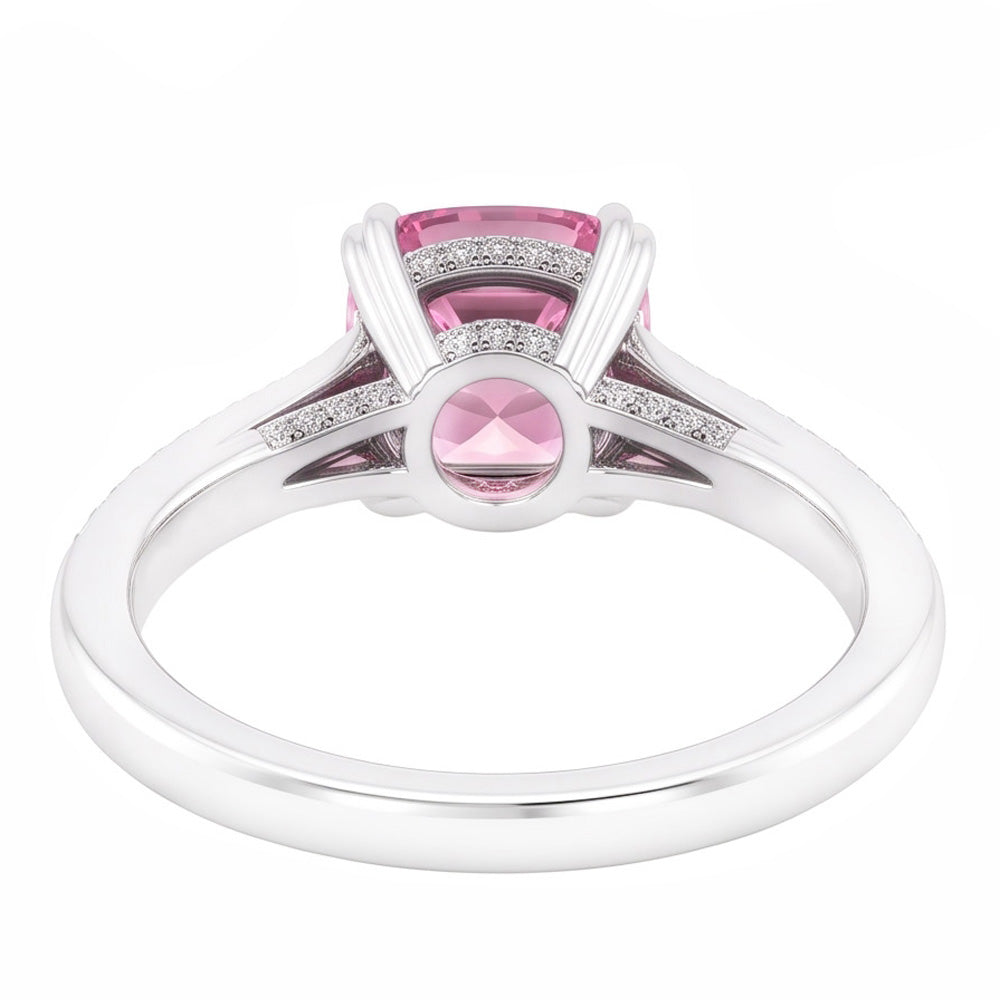 Natural Sapphire Ring 2.81ct - White Gold 14K