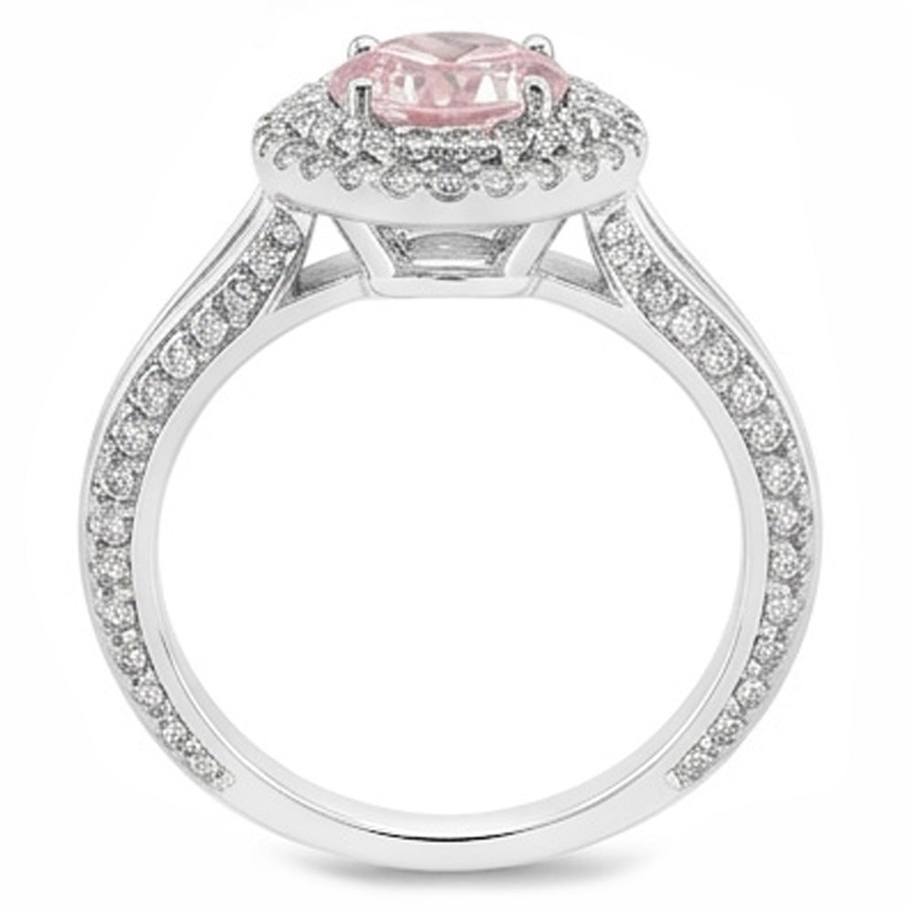 Natural Sapphire Ring 2.88ct - White Gold 14K