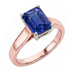 Natural Sapphire Ring 2ct - Rose Gold 14K