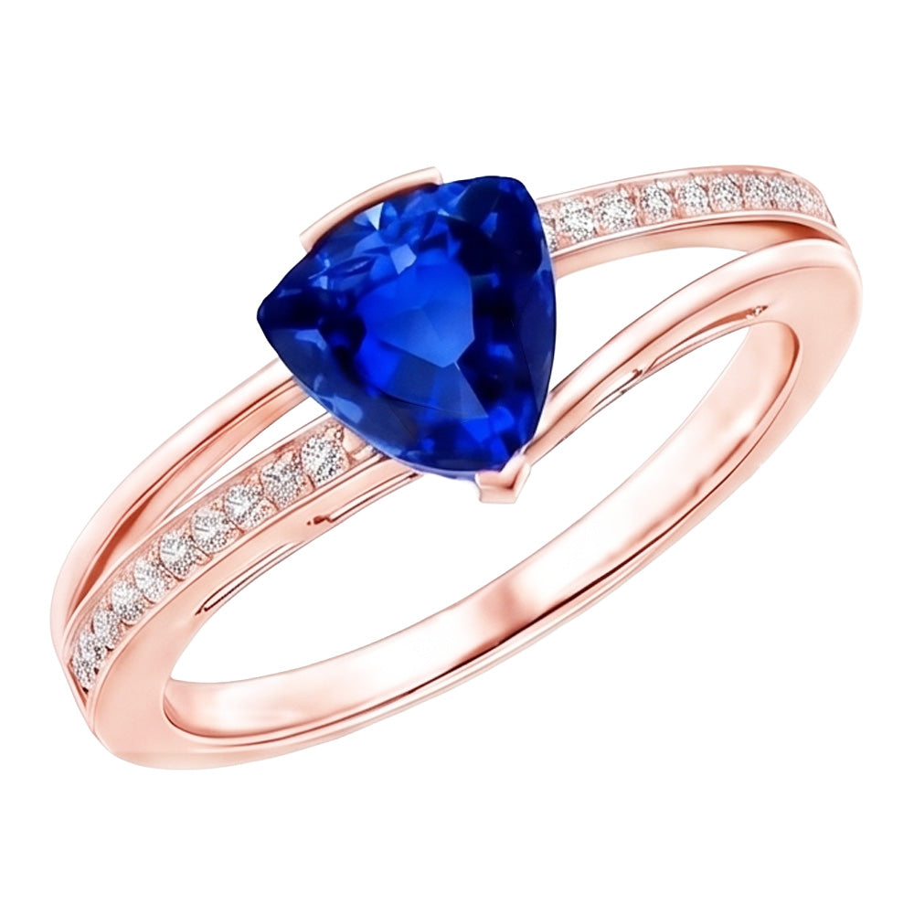 Natural Sapphire Ring 2ct - Rose Gold 14K