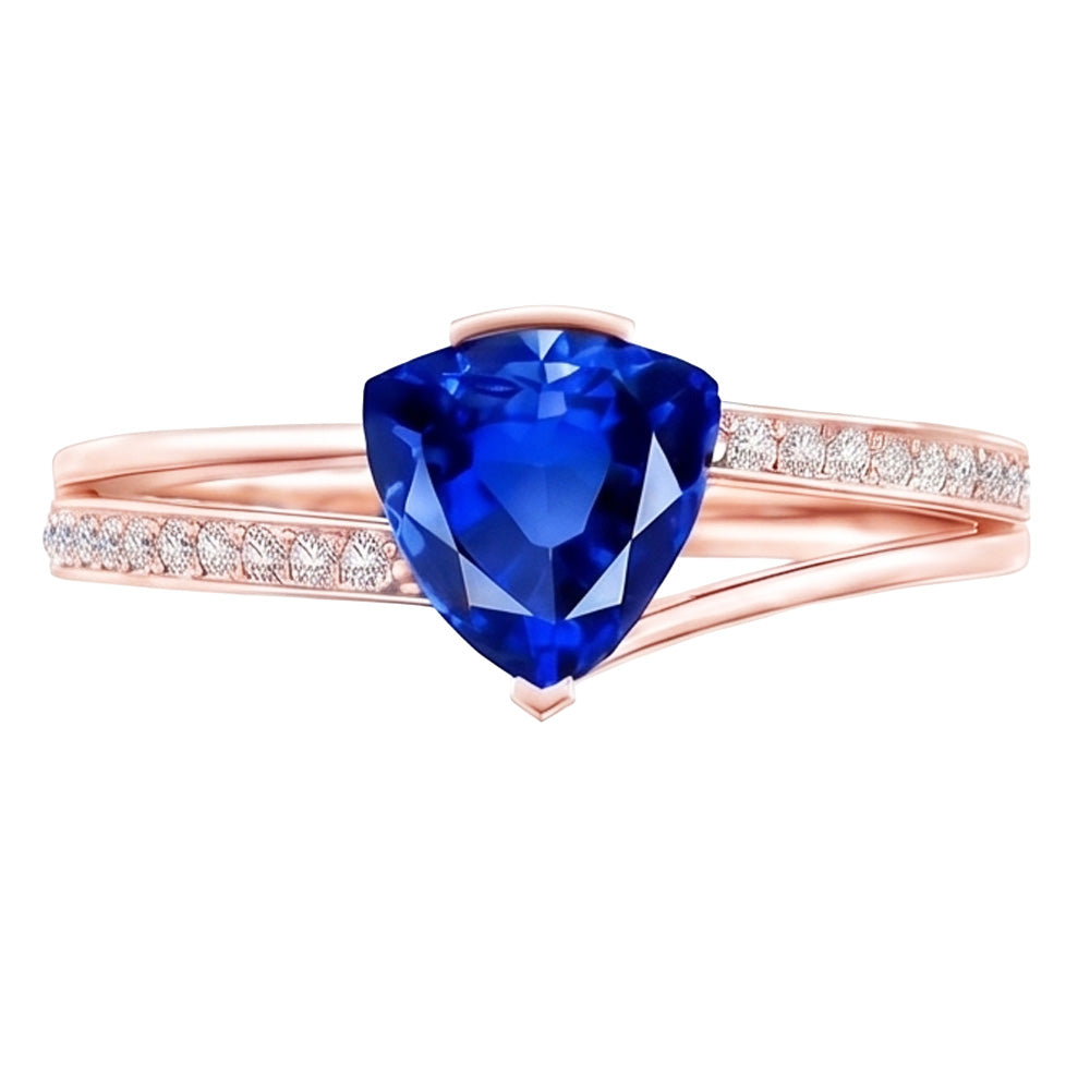 Natural Sapphire Ring 2ct - Rose Gold 14K