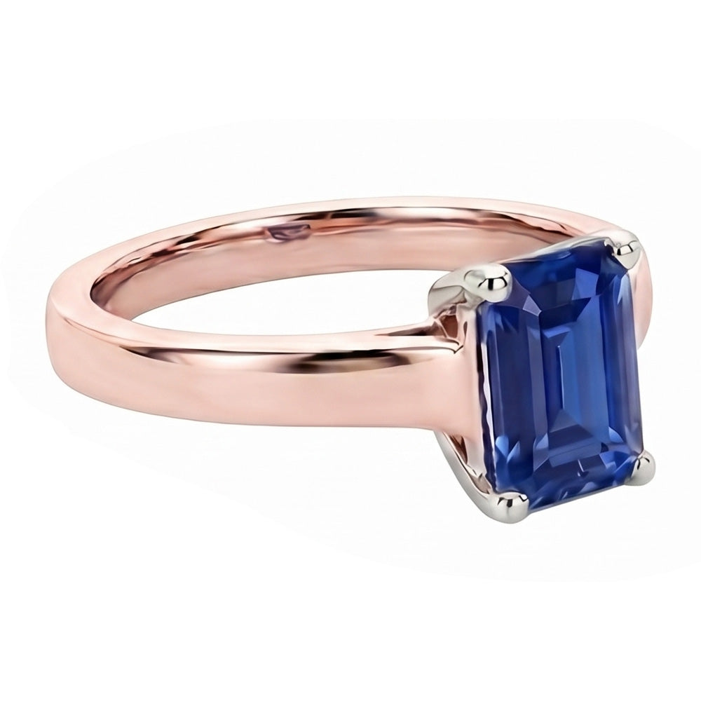 Natural Sapphire Ring 2ct - Rose Gold 14K