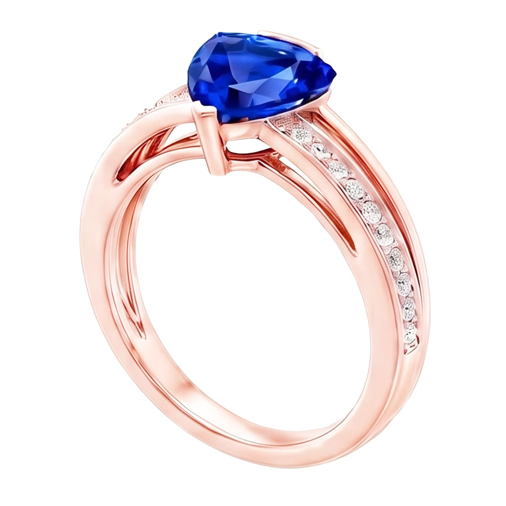 Natural Sapphire Ring 2ct - Rose Gold 14K