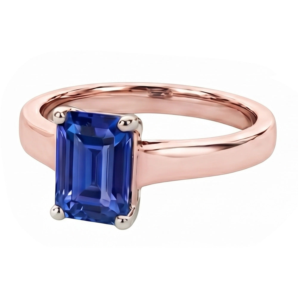 Natural Sapphire Ring 2ct - Rose Gold 14K