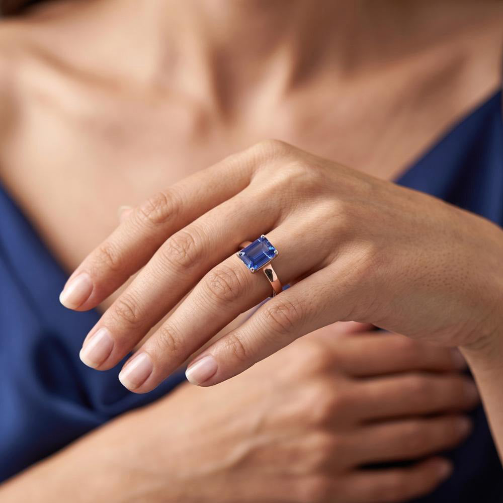 Natural Sapphire Ring 2ct - Rose Gold 14K