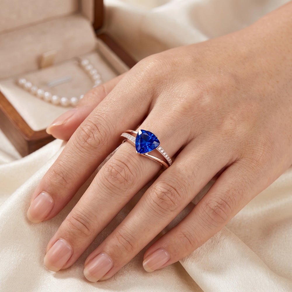 Natural Sapphire Ring 2ct - Rose Gold 14K