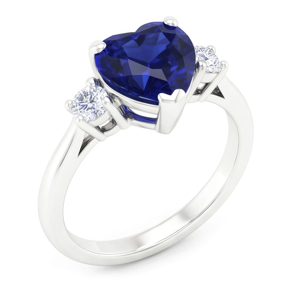 Natural Sapphire Ring 2ct - White Gold 14K