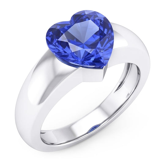 Natural Sapphire Ring 2ct - White Gold 14K