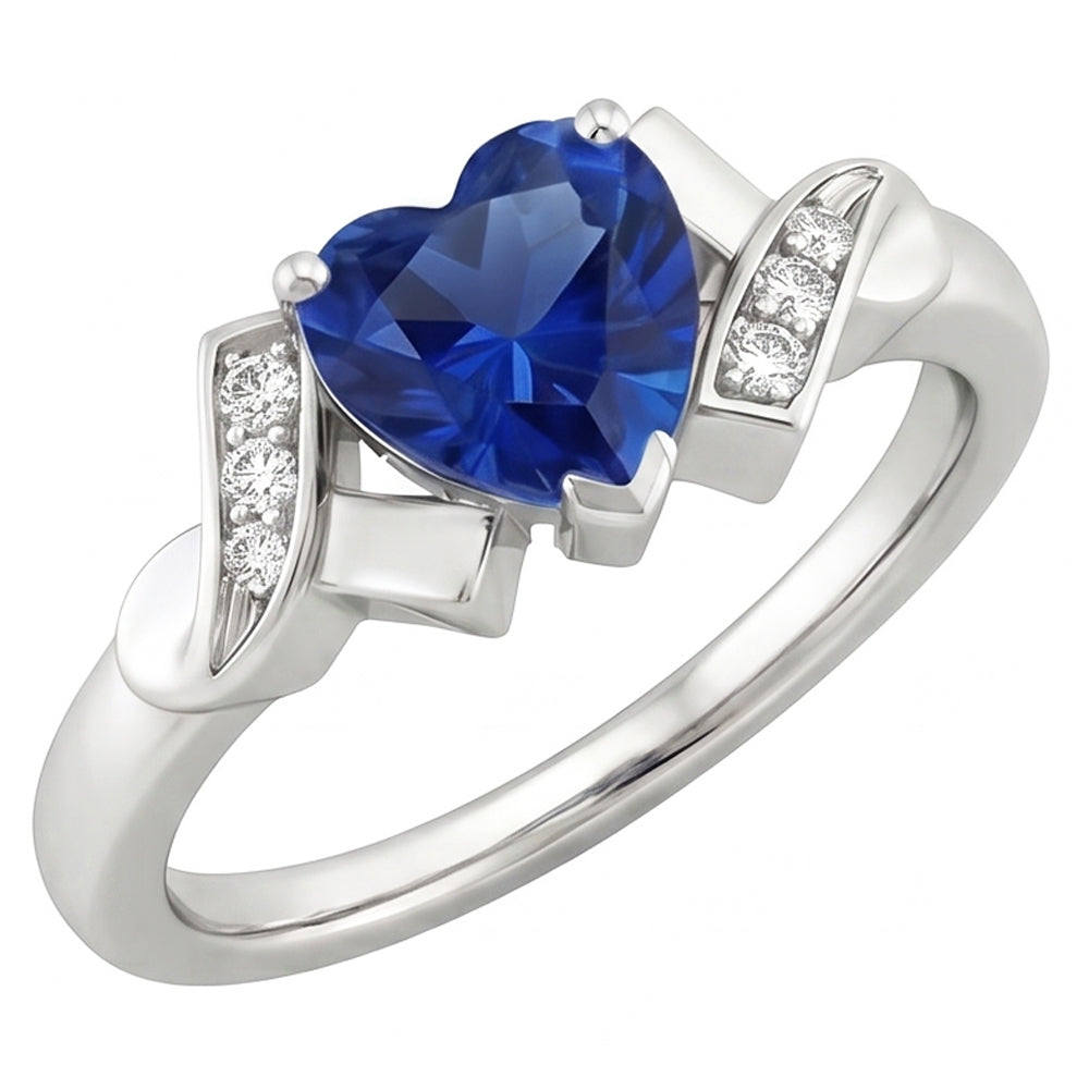 Natural Sapphire Ring 2ct - White Gold 14K