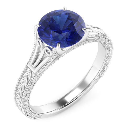Natural Sapphire Ring 2ct - White Gold 14K