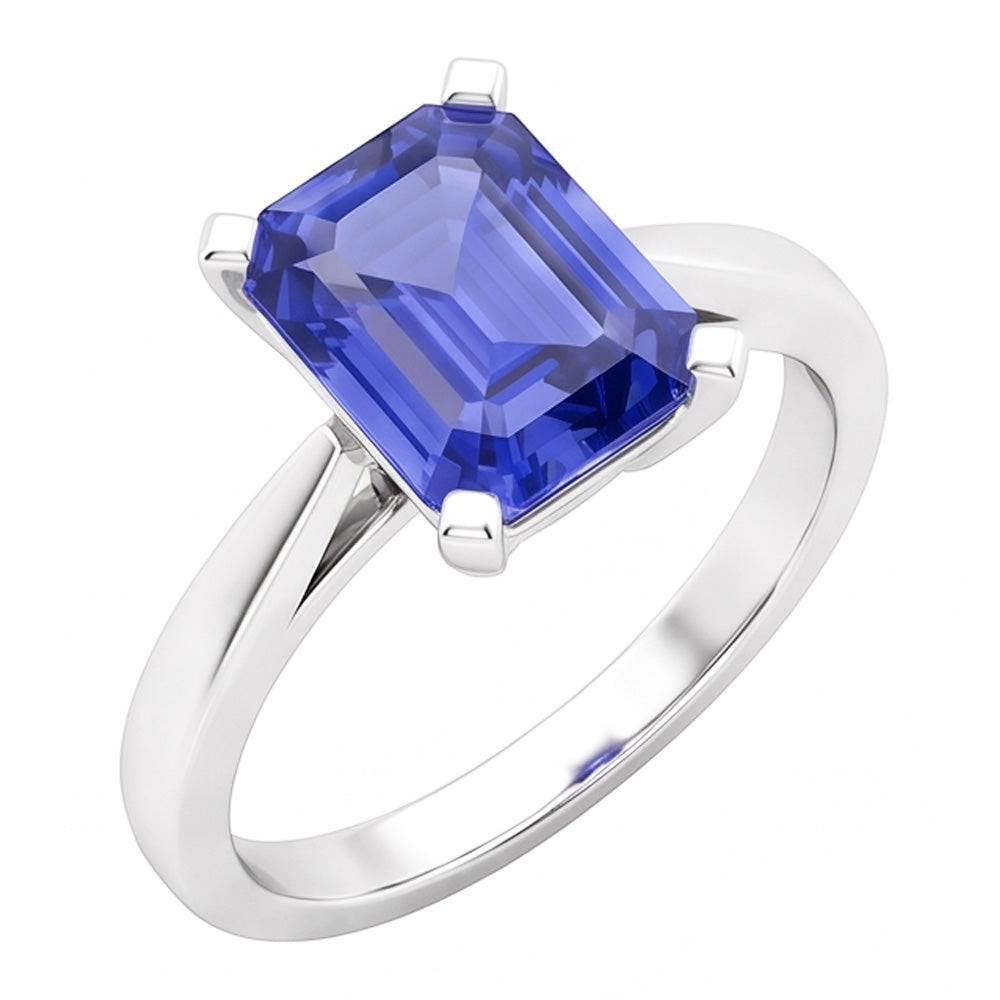 Natural Sapphire Ring 2ct - White Gold 14K