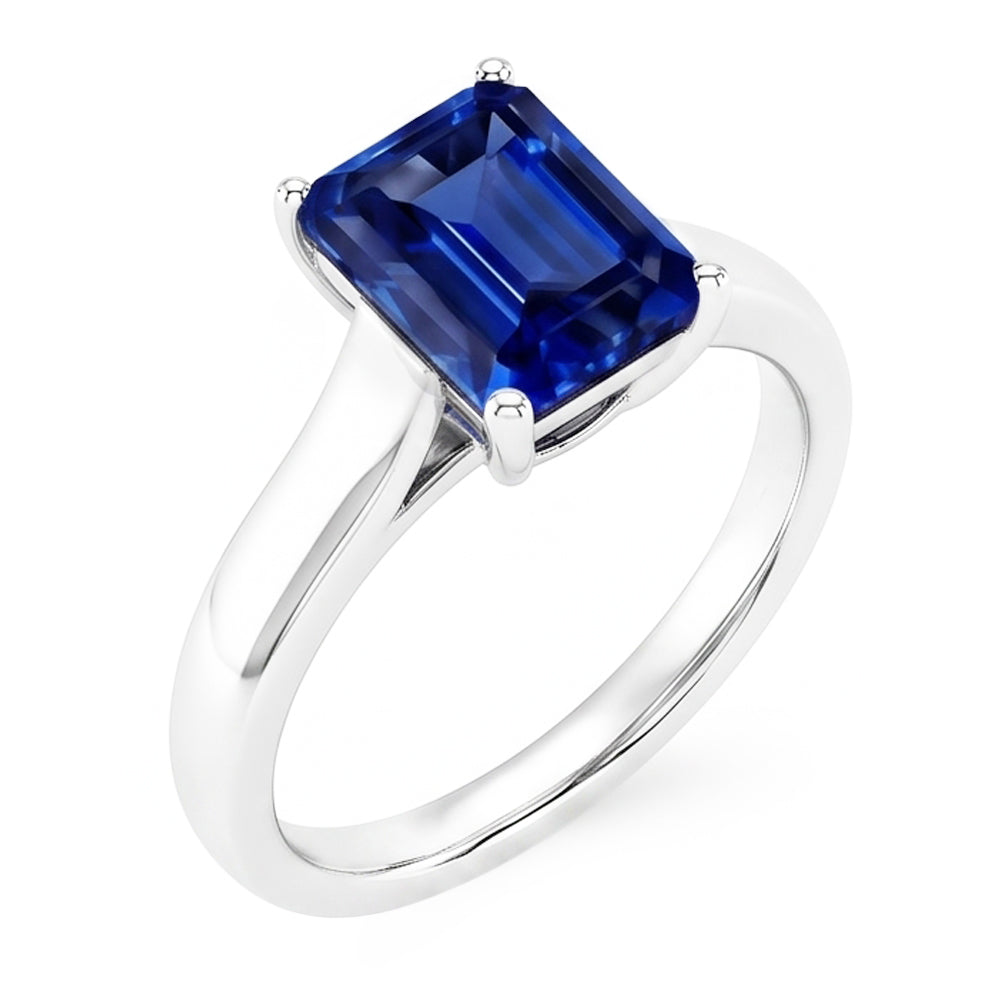 Natural Sapphire Ring 2ct - White Gold 14K
