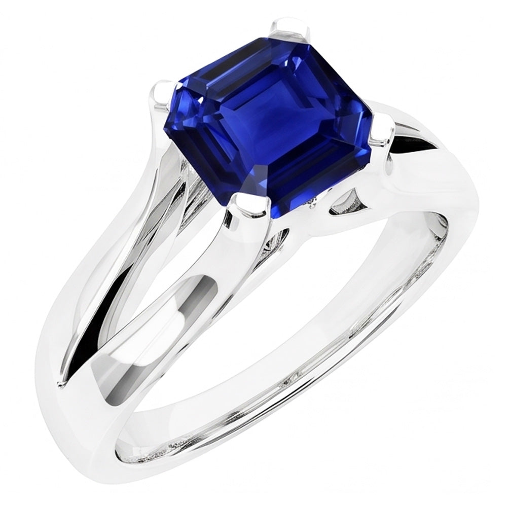 Natural Sapphire Ring 2ct - White Gold 14K
