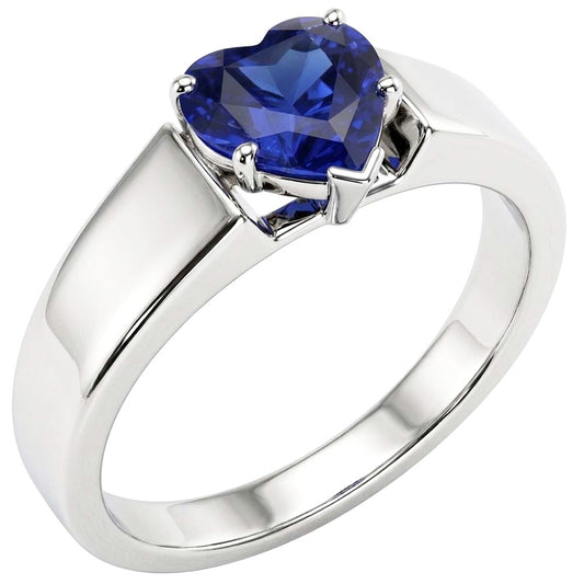 Natural Sapphire Ring 2ct - White Gold 14K