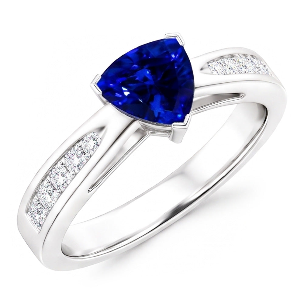 Natural Sapphire Ring 2ct - White Gold 14K