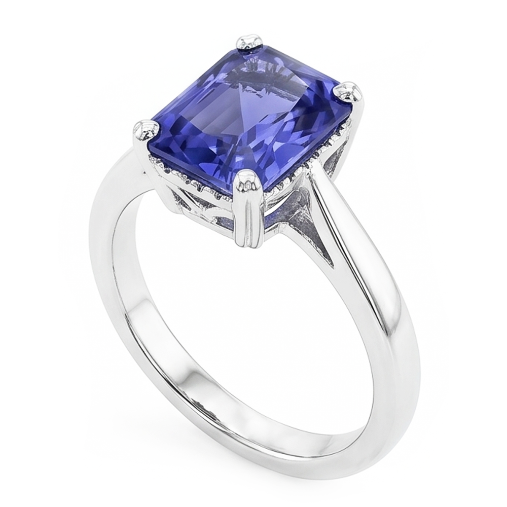 Natural Sapphire Ring 2ct - White Gold 14K
