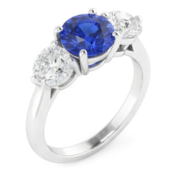 Natural Sapphire Ring 2ct - White Gold 14K