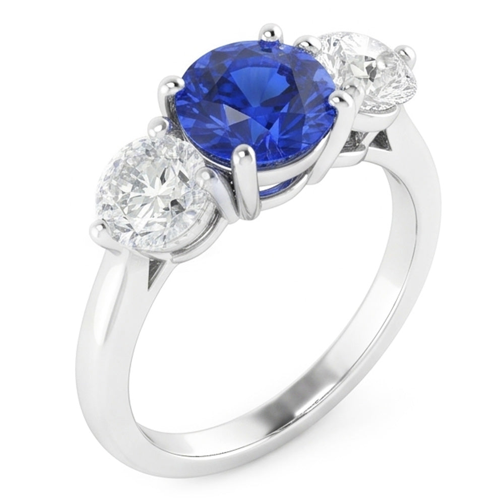 Natural Sapphire Ring 2ct - White Gold 14K