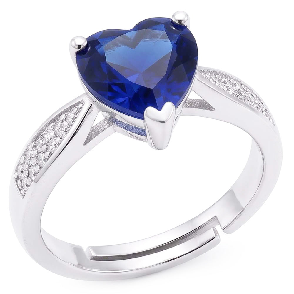 Natural Sapphire Ring 2ct - White Gold 14K