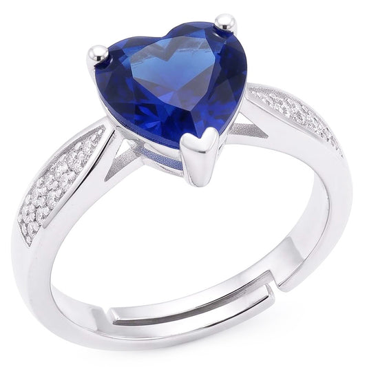 Natural Sapphire Ring 2ct - White Gold 14K