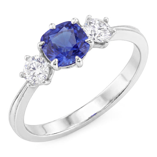 Natural Sapphire Ring 2ct - White Gold 14K