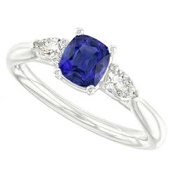 Natural Sapphire Ring 2ct - White Gold 14K