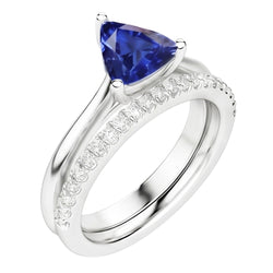 Natural Sapphire Ring 2ct - White Gold 14K