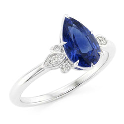 Natural Sapphire Ring 2ct - White Gold 14K