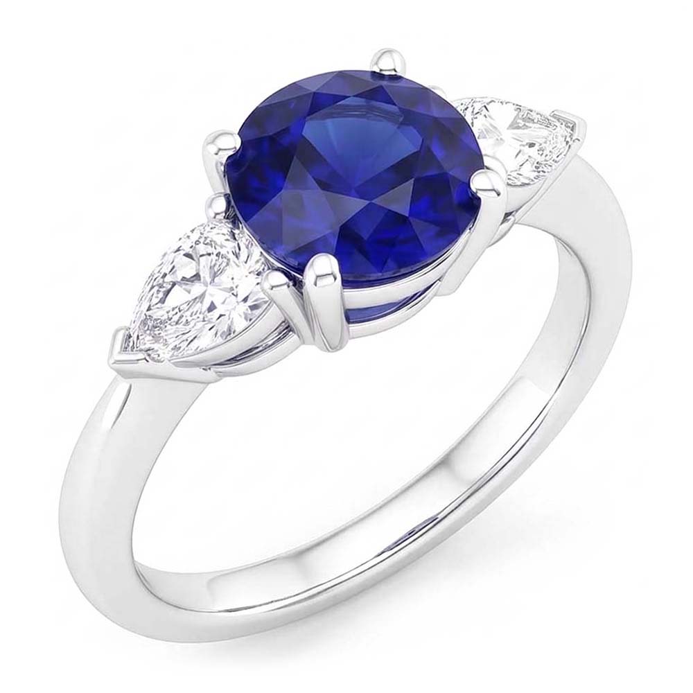 Natural Sapphire Ring 2ct - White Gold 14K