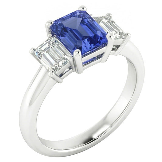 Natural Sapphire Ring 2ct - White Gold 14K