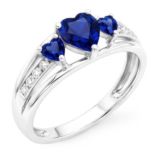 Natural Sapphire Ring 2ct - White Gold 14K