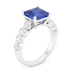 Natural Sapphire Ring 2ct - White Gold 14K