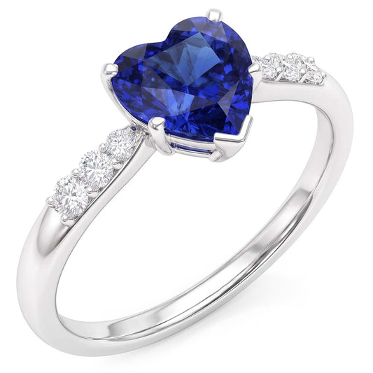 Natural Sapphire Ring 2ct - White Gold 14K