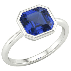 Natural Sapphire Ring 2ct - White Gold 14K