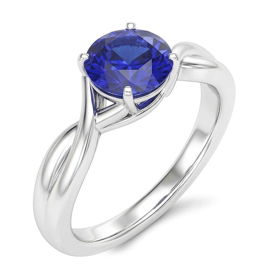 Natural Sapphire Ring 2ct - White Gold 14K