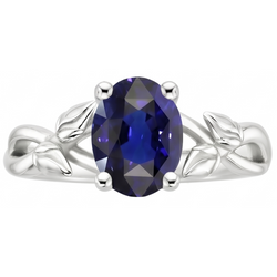 Natural Sapphire Ring 2ct - White Gold 14K