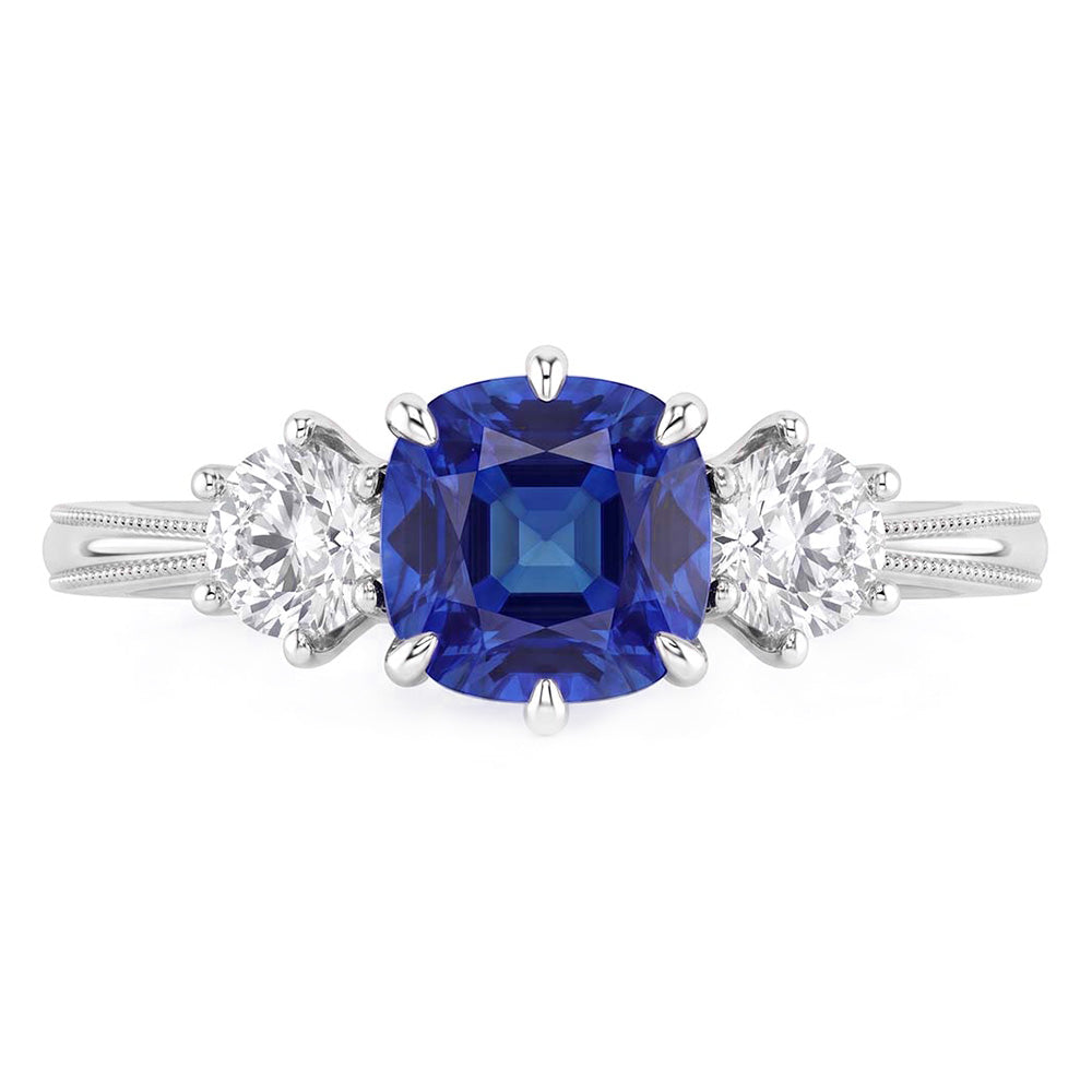 Natural Sapphire Ring 2ct - White Gold 14K