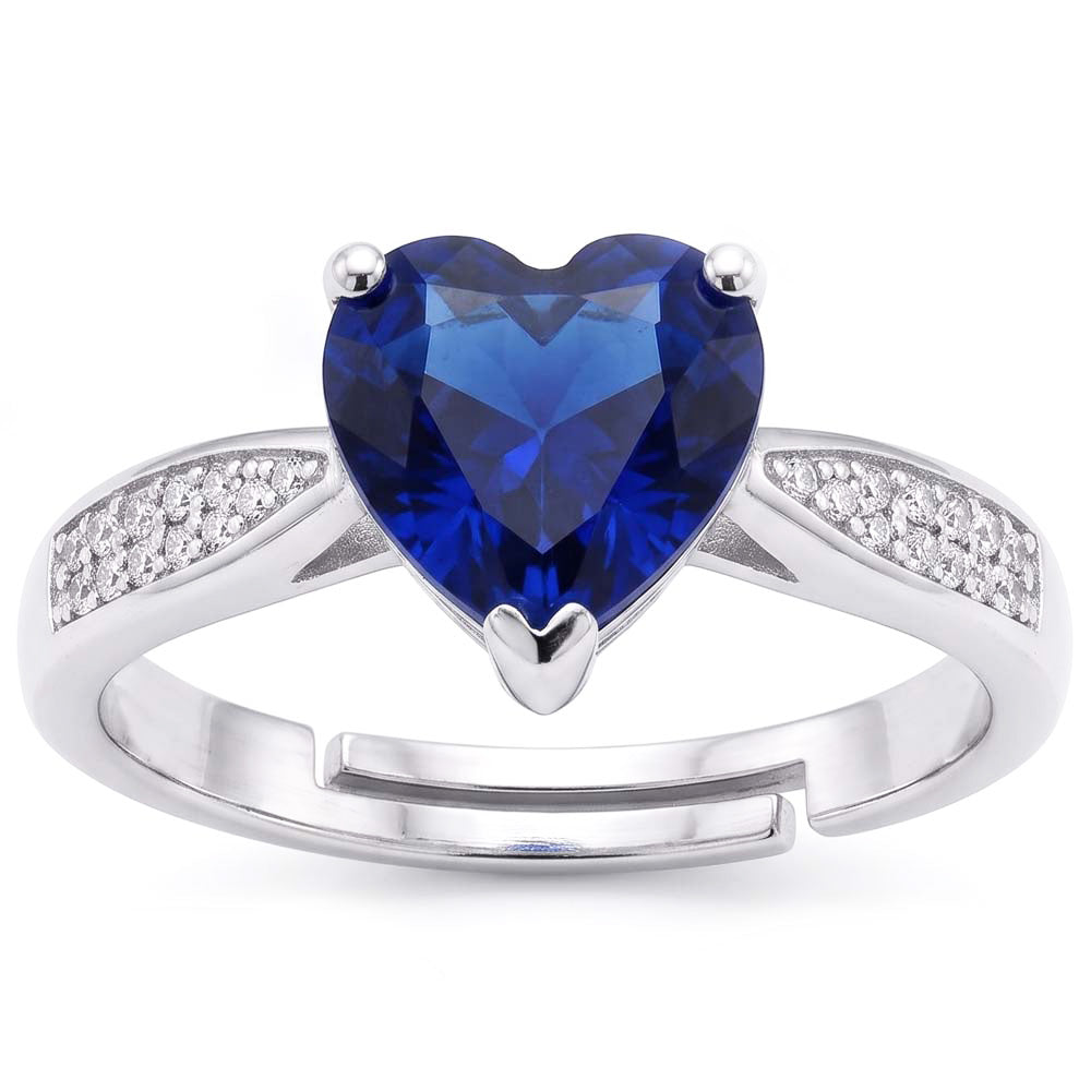 Natural Sapphire Ring 2ct - White Gold 14K