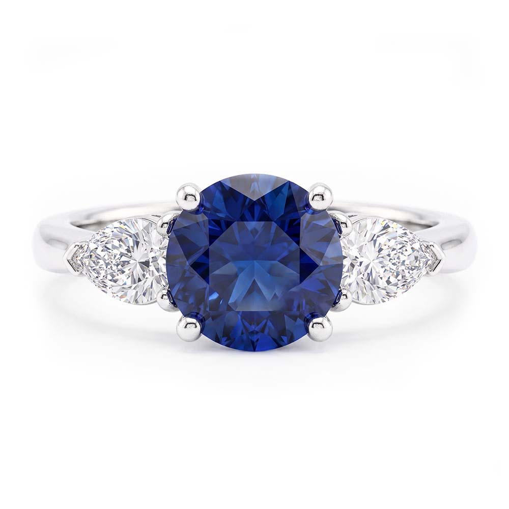 Natural Sapphire Ring 2ct - White Gold 14K